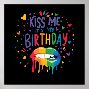 Poster Beije Me É Meu Aniversário