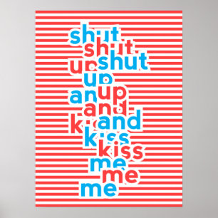 Poster Beije-me, Poder Menina, tipografia
