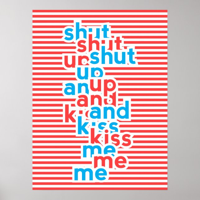 Poster Beije-me, Poder Menina, tipografia (Frente)