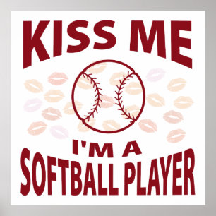Póster Beije-me que eu sou um jogador de softball