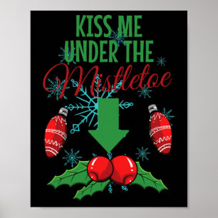 Poster Beije-Me Sob O Mistletoengraçado Natal Para Adulto