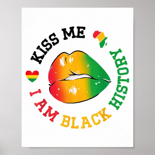 Poster Beije-Me Sou História Negra Mês Afro-Americano (Frente)