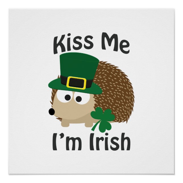 Póster Beije-me Sou Irlandês Hedgehog (Frente)
