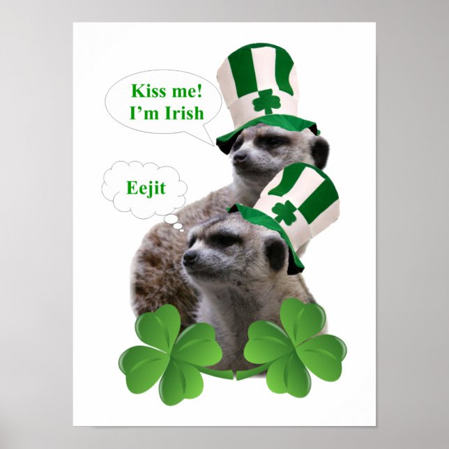 Póster Beije-me, sou um design irlandês de meerkat (Frente)