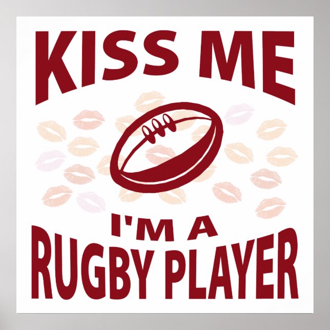 Poster Beije-me, sou um jogador de Rugby (Frente)
