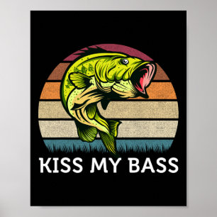 Poster Beije Meu Bumbum Design de Pesca Vintage Byss Fofo