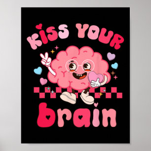 Poster Beije Seu Cérebro Dia dos Namorados Chá de Dia dos