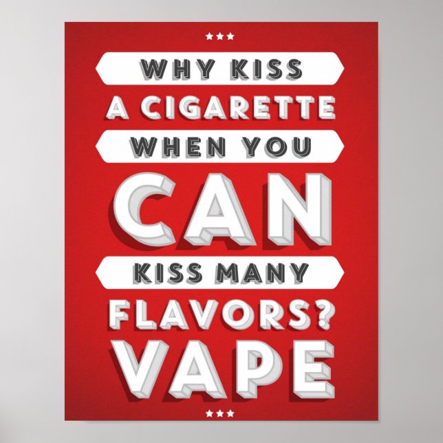 Póster Beije Vape De Muitos Flavors (Frente)