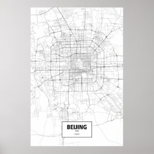 Póster Beijing, China (preto no branco)