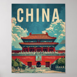 Poster Beijing China Tiongkok Vintage - Viagem Familiar