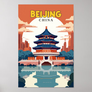 Poster Beijing China Viagem Art Vintage