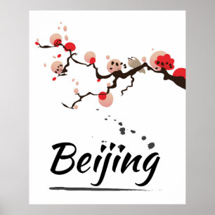 Póster Beijing China Vintage Travel Art