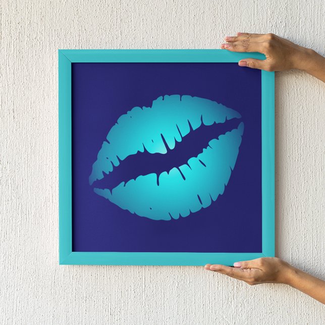 Póster Beijo Azul Fresco (Criador carregado)
