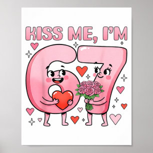 Poster Beijo Engraçado Me Beije Estou 67 Cute Dia Dos Nam