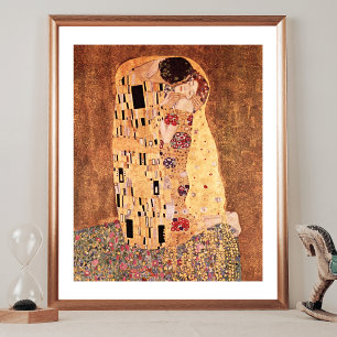 Póster Beijo Gustav Klimt de Belas Artes
