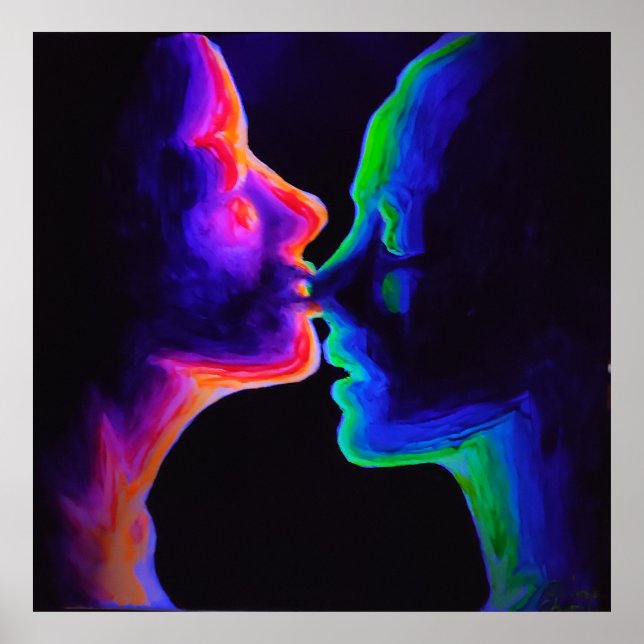 Poster Beijo na luz ultravioleta (Frente)