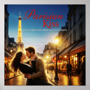 Poster Beijo Parisiense - Romance Torre Eiffel