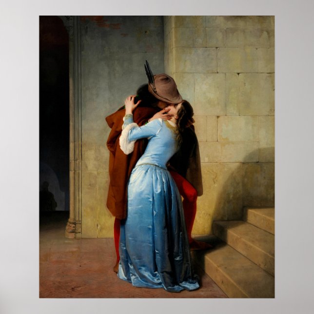 Poster Beijo por Francesco Hayez (Frente)