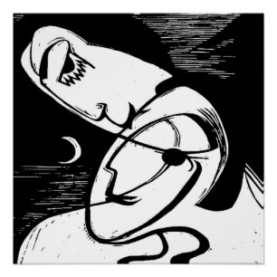 Póster Beijo por Lua e Oceano