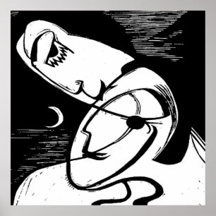 Poster Beijo por Lua e Oceano