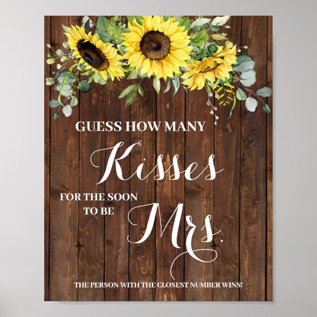 Poster Beijos para Logo Sra. Sunflowers Sinal de Jogo de  (Frente)