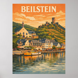 Poster Beilstein Alemanha Arte de Viagem Antiga