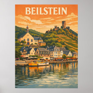 Poster Beilstein Alemanha Arte de Viagem Antiga