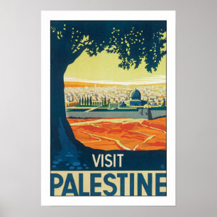 Póster Beira de Palestina w/white da visita