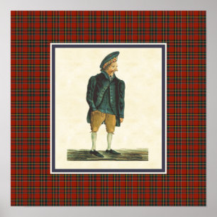 Póster Beira escocesa do Tartan de Moozie do escocês do