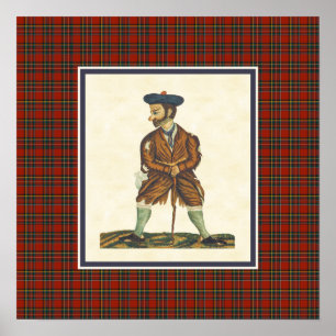 Póster Beira escocesa do Tartan de Peelans do escocês do