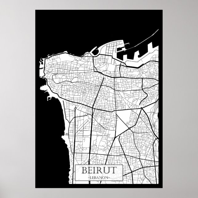 Poster Beirut Lebanon Map (Frente)