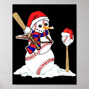 Poster Beisebol de Natal Jogando Baseball