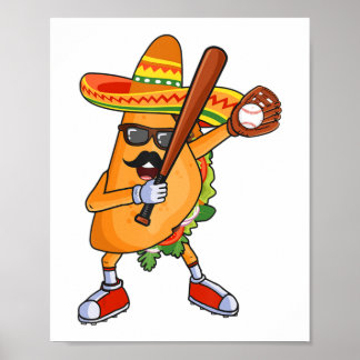 Poster Beisebol e Tacos Dabbing Cinco de Mayo para crianç