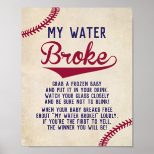 Poster Beisebol Era O Chá de fraldas Que Meu Jogo De Água