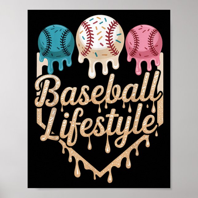 Poster Beisebol Estilo de Vida 101 Roupa Jovens Baseball  (Frente)