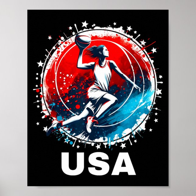 Poster Beisebol EUA Vá EUA Equipe (Frente)