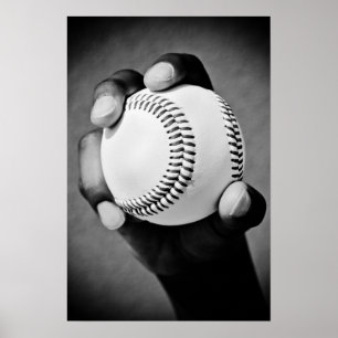 Poster beisebol na mão