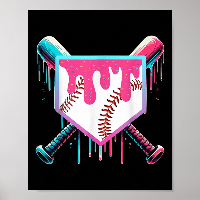 Poster Beisebol Para Rapazes Jovens Sorvetes De  B (Frente)