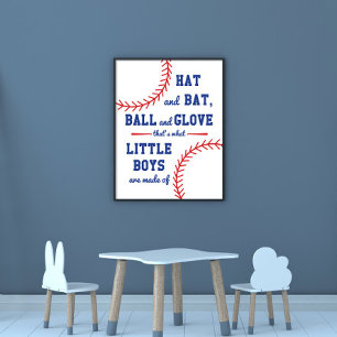 Poster Beisebol Pensava Em Que Meninos São Feitos 