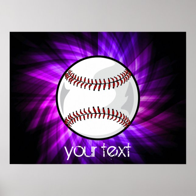 Poster Beisebol Roxo; Softball (Frente)