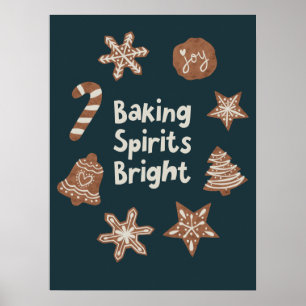 Poster Beking Spirs Brilhante Biscoitos de Natal Verde
