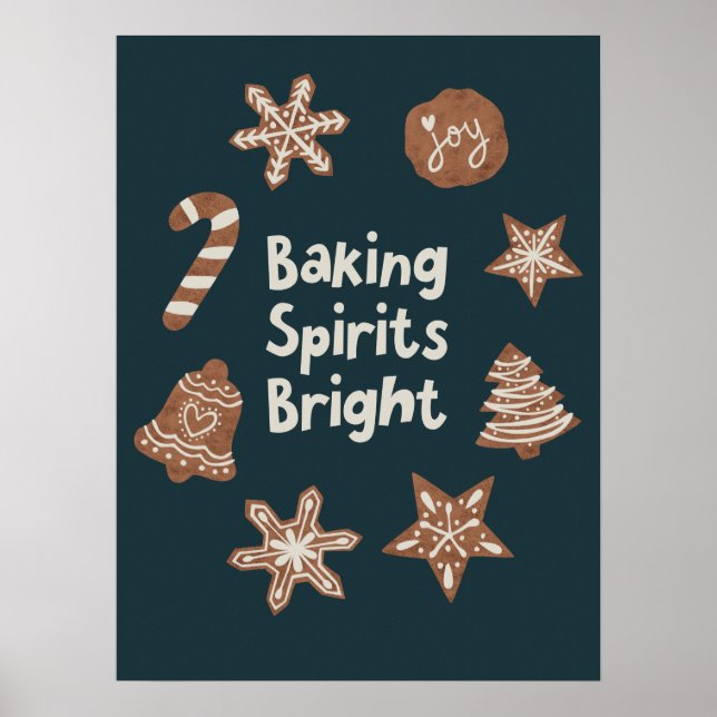 Poster Beking Spirs Brilhante Biscoitos de Natal Verde (Frente)