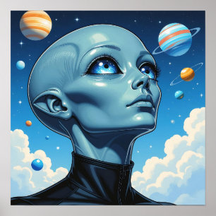 Poster Bela Alienígena Extraterrestre Sendo