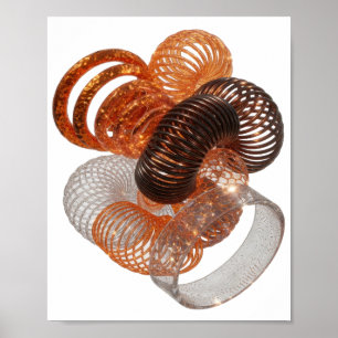 Poster Bela ARTE ABSTRATA em Printa de Moda Prata