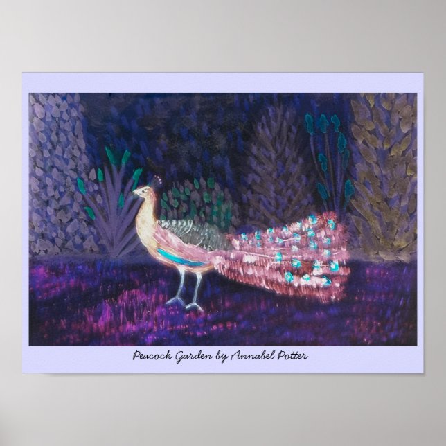 Póster Bela Arte Colorida Peacock (Frente)
