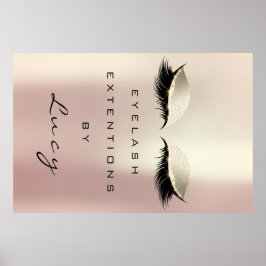 Poster Bela Artista Makeup Salon Lashes Olhos Rosa