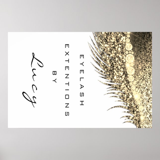 Poster Bela Artista Makeup Salon Lashes White Glam (Frente)