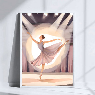 Poster Bela Bailarina   Aquarela de Dança das Artes do Ba