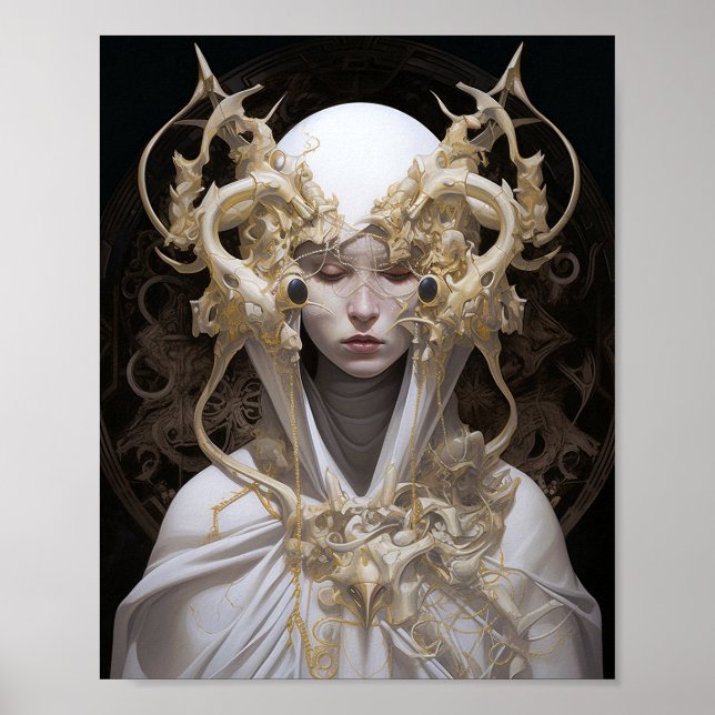 Poster Bela Bruxa Demon Queen Fantasy Art (Frente)