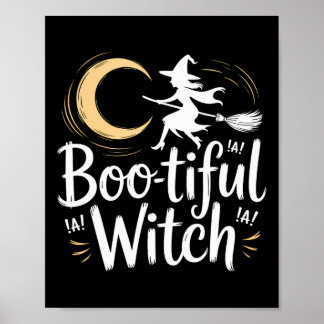 Poster Bela Bruxa Silhouette Halloween Feiticeira Lua